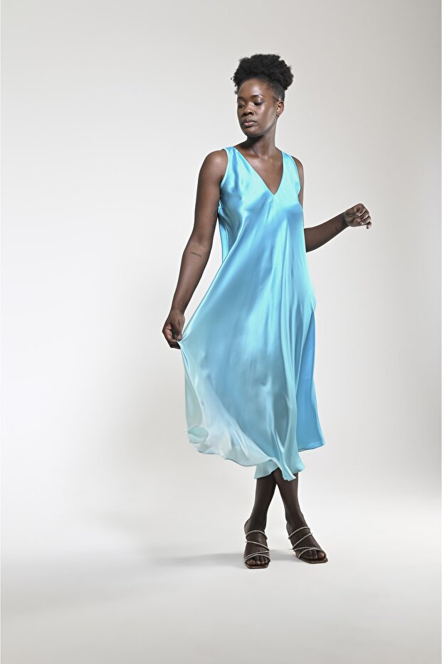 Rochie din mătase Efil Gradient - 3