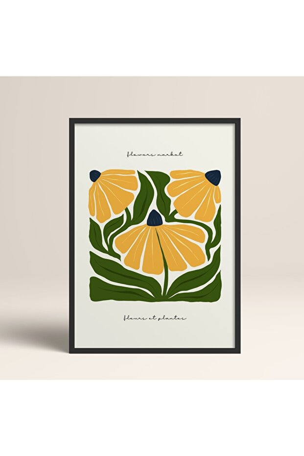 Black Wooden Framed Painting Framed Poster Artistic Modern Wall Decor (Flower211-Black-30X40)