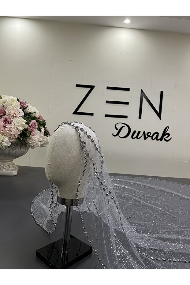 حجاب رمادي لامع - 3