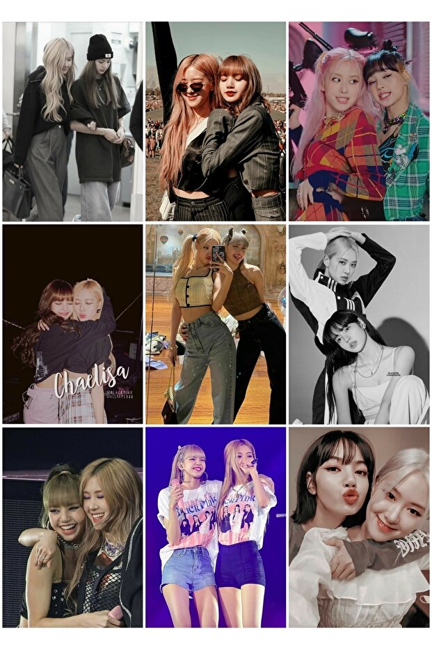 مجموعة بطاقات صور صغيرة بتصميم منقوش من Blacpink مكونة من 9 قطع