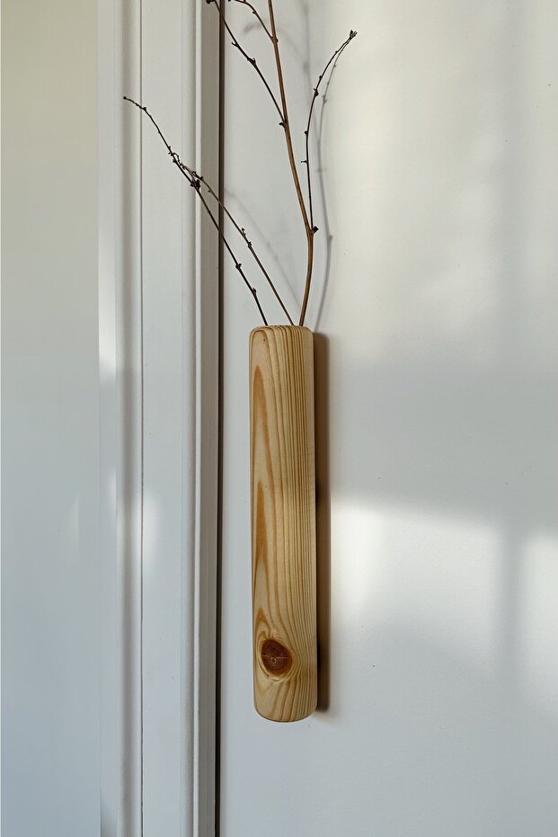 Ahşap Duvar Saksı / Vazo - 2