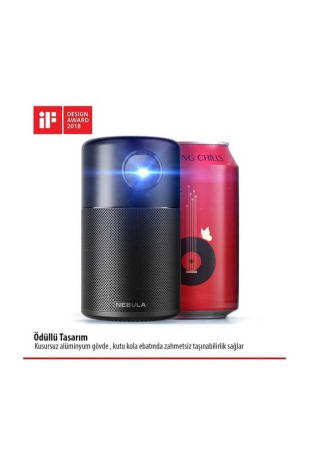 Nebula Capsule Akıllı Taşınabilir WiFi Kablosuz Pico Projeksiyon Cihazı ve Hoparlör 848061050516 - 2