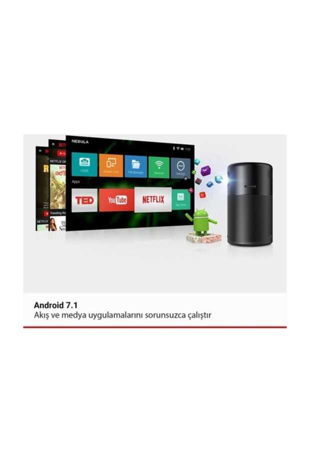 Nebula Capsule Akıllı Taşınabilir WiFi Kablosuz Pico Projeksiyon Cihazı ve Hoparlör 848061050516 - 3