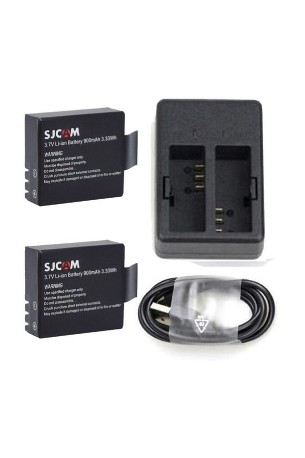 Orjinal SJCAM 2 Adet Yedek Batarya ve Çiftli USB Şarj İstasyonu - 3