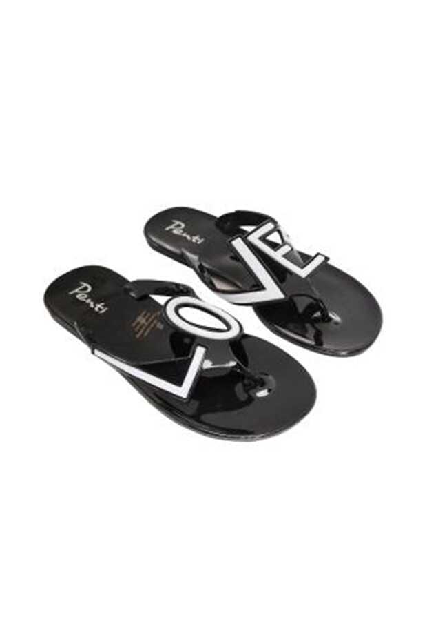 Black love jelly slippers