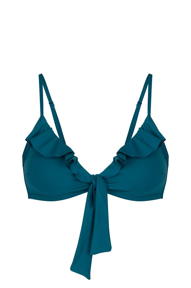 Petrol Yeşili Nena Triangle Knot Bikini Üstü - 4