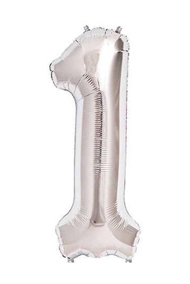 1 Number Silver Foil Balloon 16 inches 40 cm