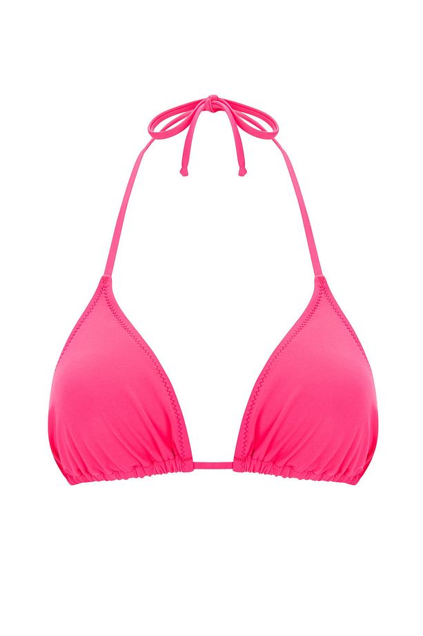 Fuşya Basic Triangle Bikini Üstü - 5