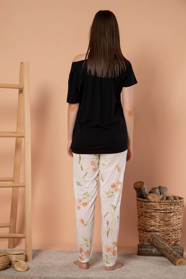 Kadın Desenli Mevsimlik Ince Tek Pijama Altı - 3
