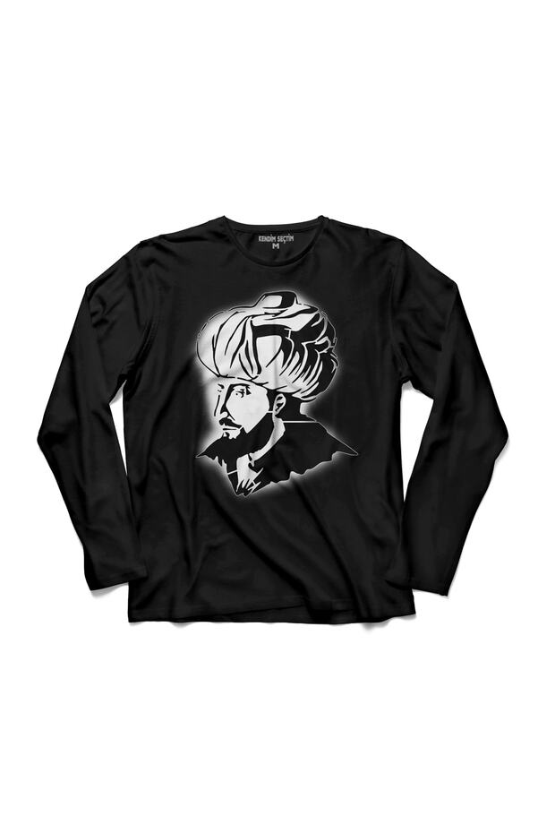 Fatih Sultan Mehmet Mehmed Silhouette Portrait 1453 Long Sleeve T-Shirt