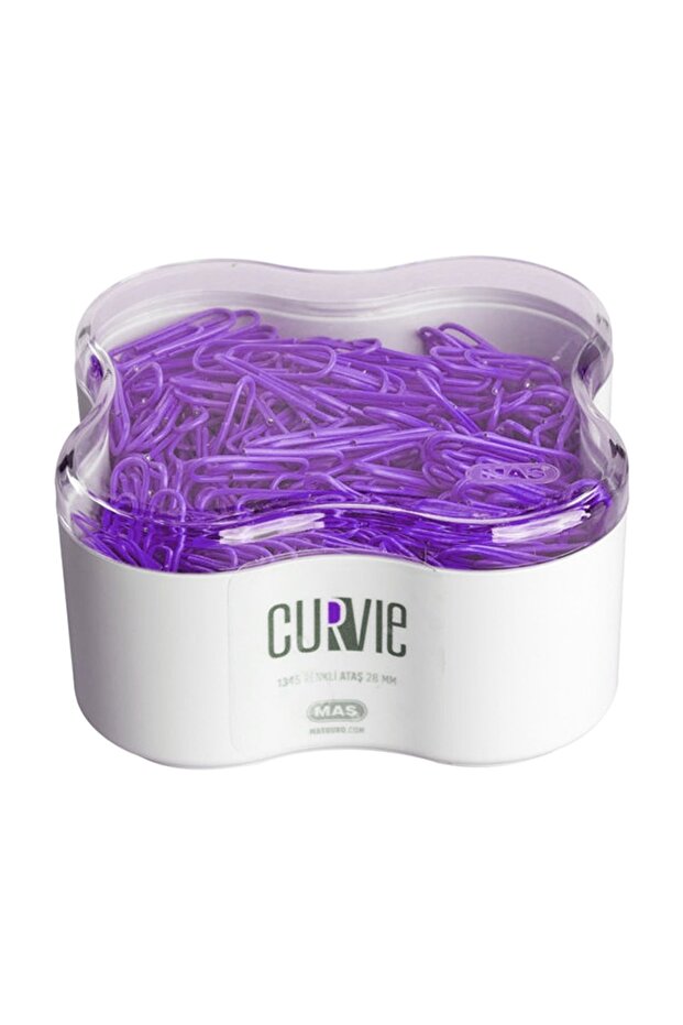 Кръгли цветни кламери 280 лилави - 1