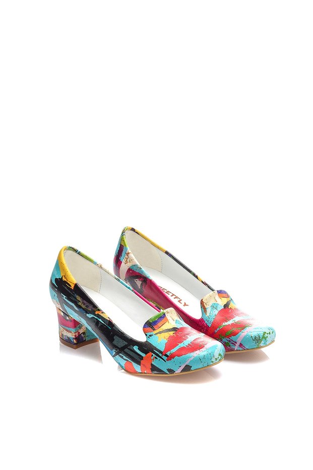 Colorful Women's Classic Heeled Shoes Mdm1516