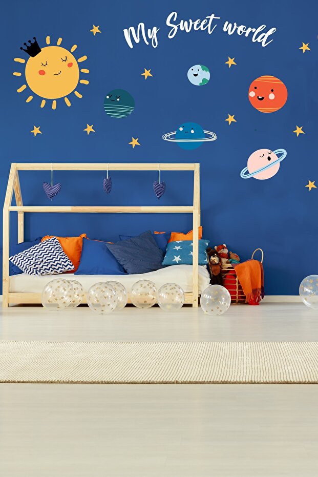 مجموعة ملصقات حائط على شكل كواكب لطيفة - 1