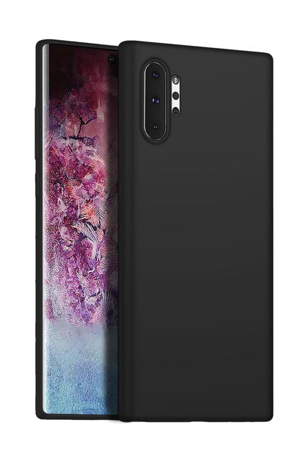 Matte Silicone Samsung Galaxy Note 10 Plus Kılıf Siyah - 1