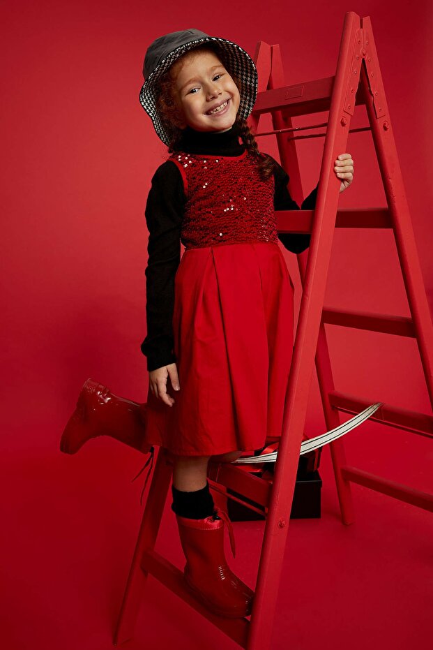 Payetli Kolsuz Elbise - 1