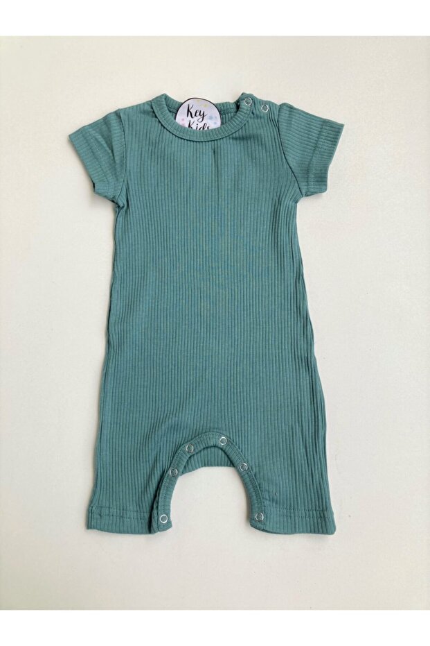 Baby Girl Turquoise Short Sleeve Jumpsuit