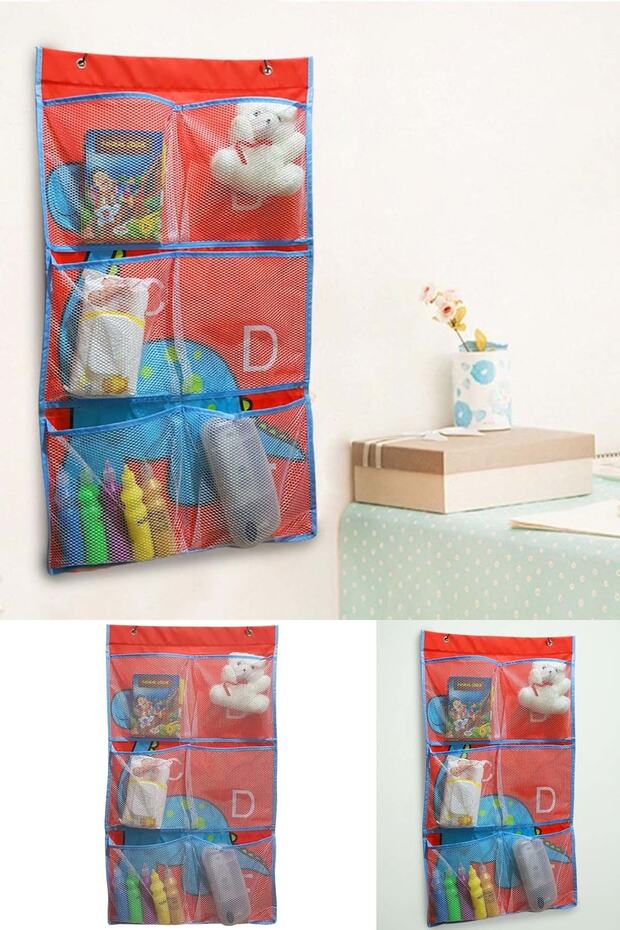 Mesh Wall Pocket 6 Compartment Organizer 45x80cm Pb114