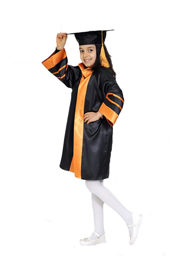 Graduation Cubbesi Kindergarten Black Orange Striped
