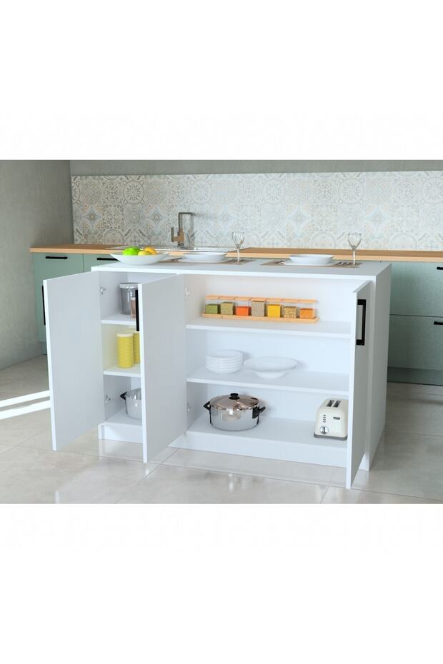 Ada Tezgah Mutfak Masası 3kapaklı - 4