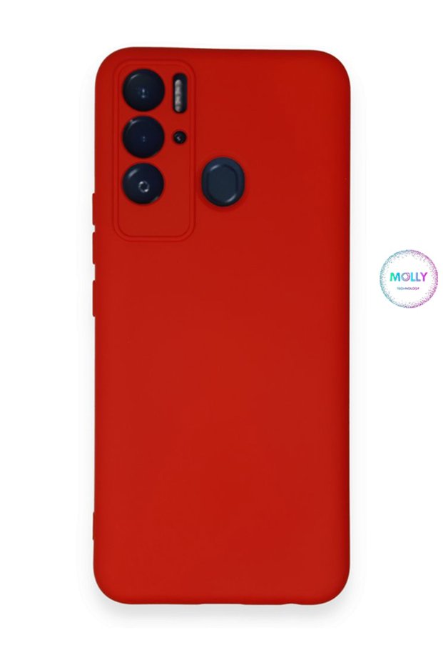 جراب سيليكون مخملي من الداخل باللون الأحمر لهاتف Tecno Pova Neo