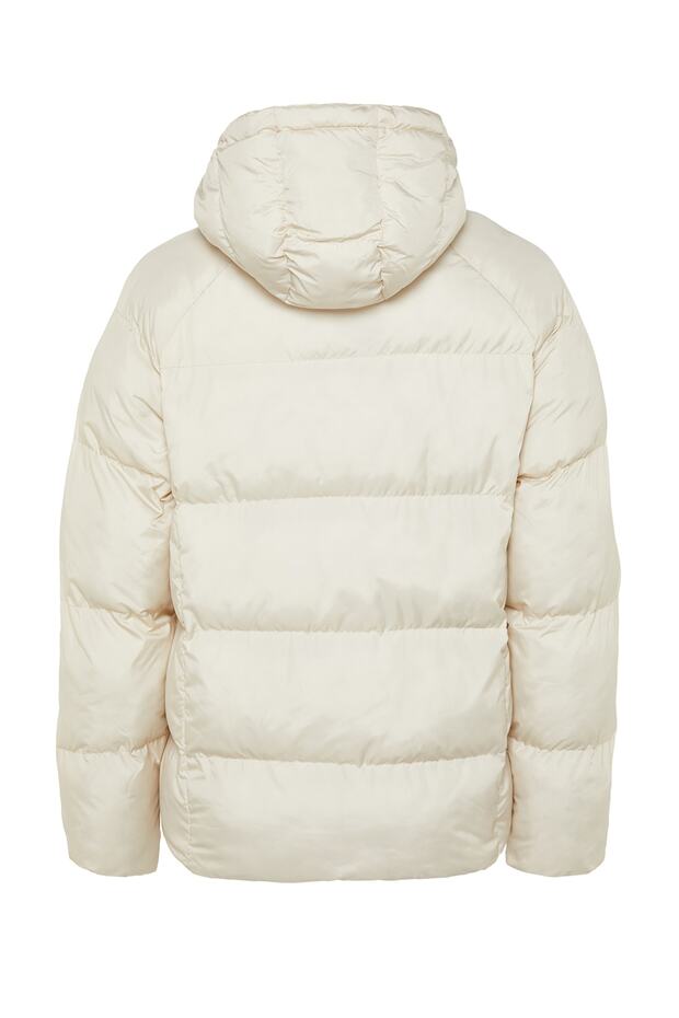 Bej Oversize Suya ve Rüzgara Dayanıklı Şişme Kışlık Mont TMNAW23MO00086 - 8