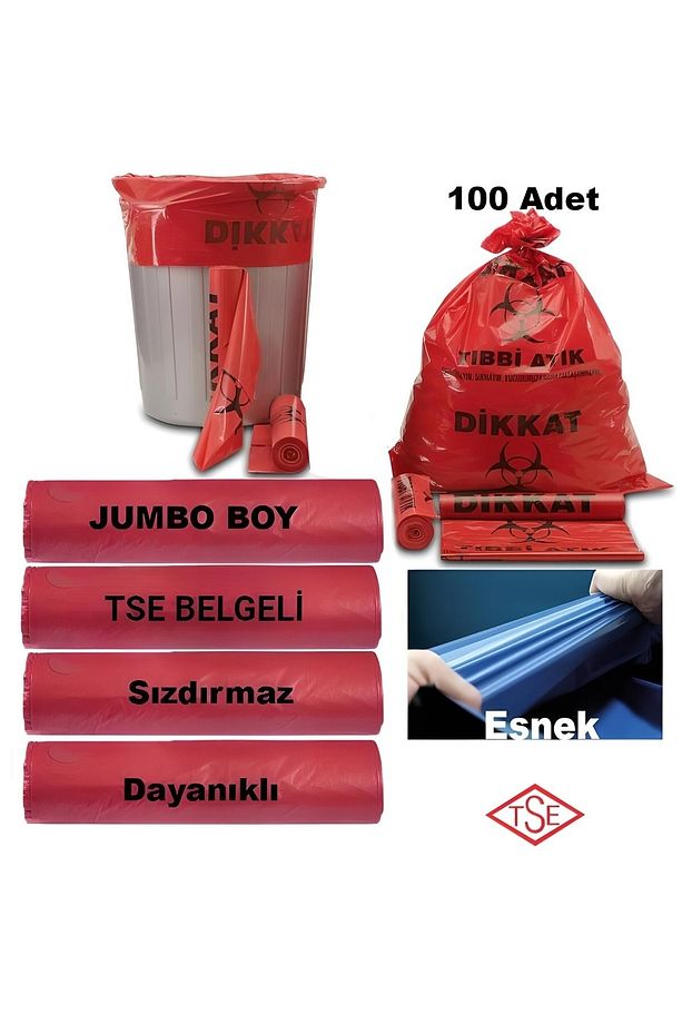 Tıbbi Atık Poşeti 100 Micron (10 RULO 100 ADET) - 1
