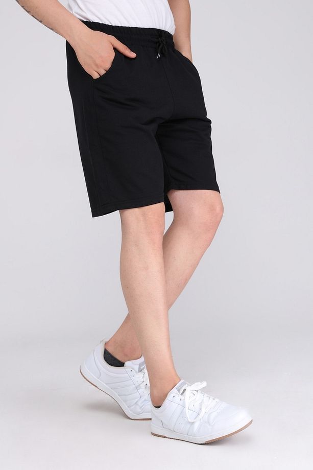 Erkek siyah Yazlık Oversize Spor Bermuda Şort - 7