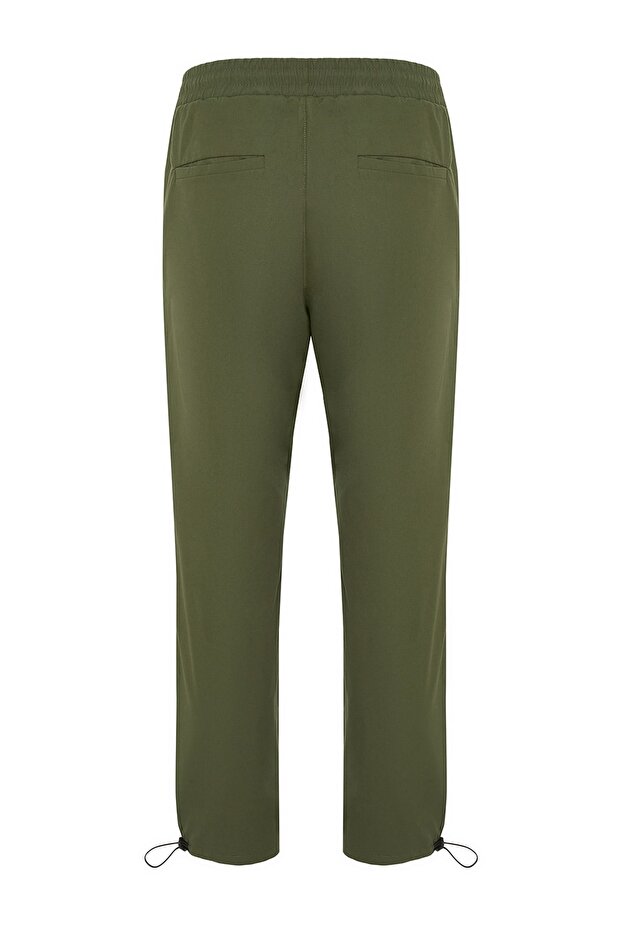 Haki Lastikli Beli Bağlamalı Jogger Fit Baggy Paraşüt Pantolon TMNSS23PL00045 - 8