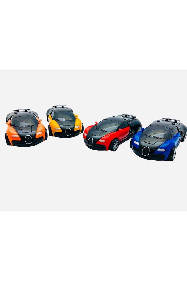 Robota Dönüşen Bugatti Araba 4lü Set - 5