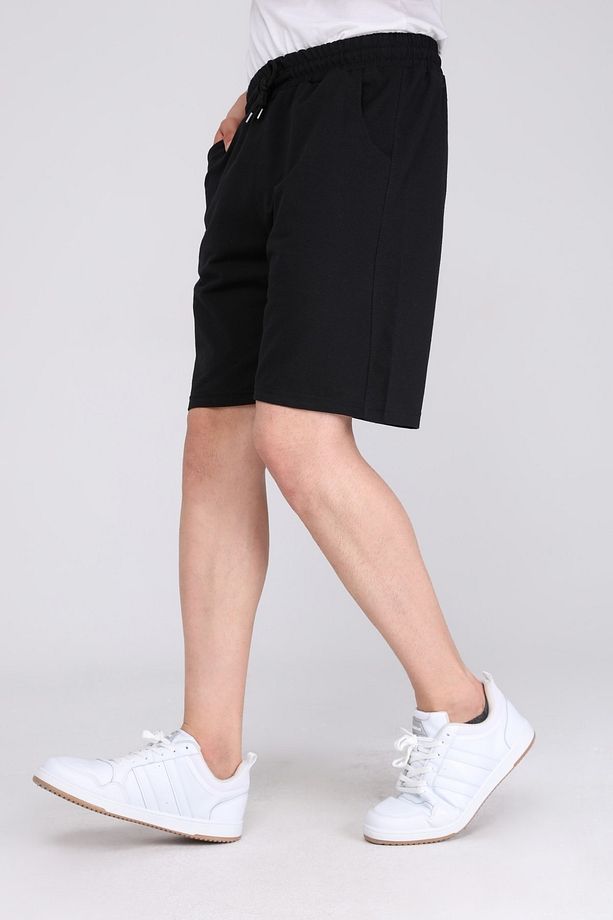 Erkek siyah Yazlık Oversize Spor Bermuda Şort - 4