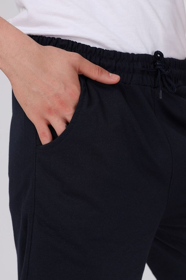 Erkek Lacivert Yazlık Oversize Spor Bermuda Şort - 7