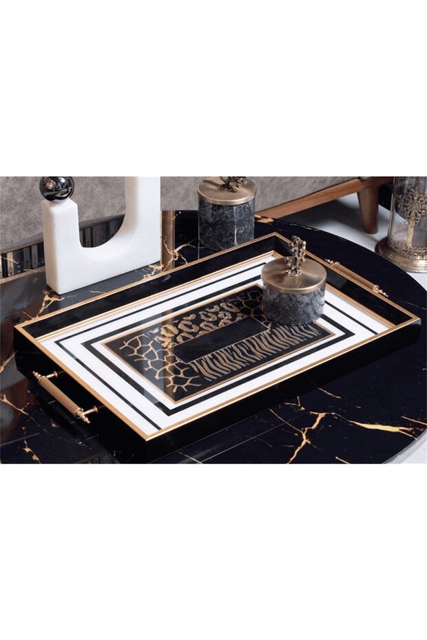 Decorative Luxury Presentation Tray Black White
