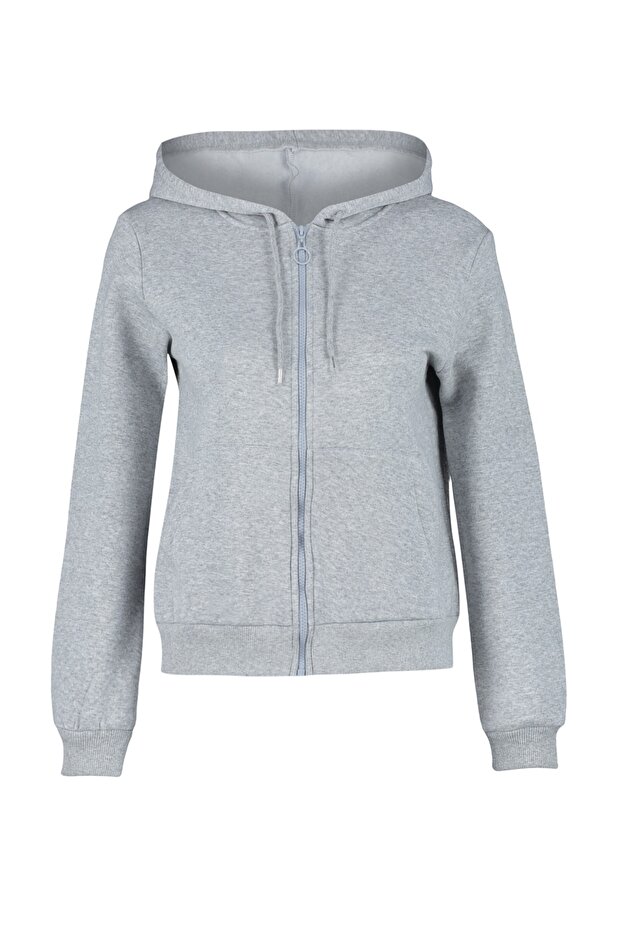 Сірий світшот з капюшоном Orme - 6