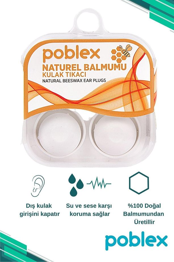 Naturel Balmumu Kulak Tıkacı 1 Çift (2 ADET) Kutulu - 1
