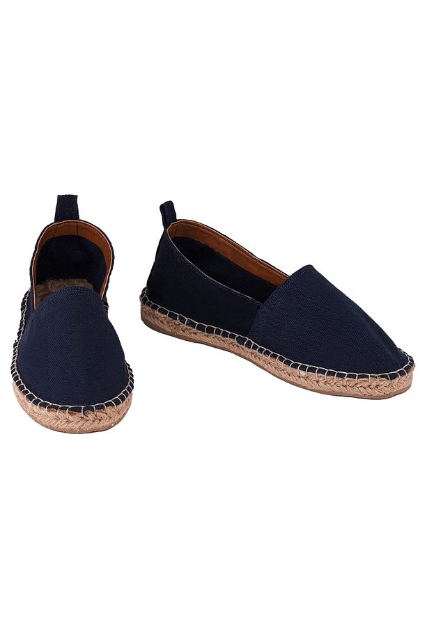Erkek Lacivert Özel Tasarım El Yapımı Hasır Taban Espadril - 4