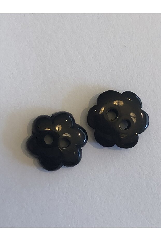 Black Daisy Flower Model Baby Size Polyester Button 18 Size Buttons - Pack of 10 Buttons - 5