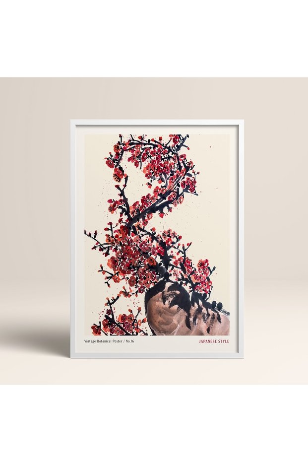 Framed Japanese Style Nanbara Sakujiro Painting 30X40Cm 40X60Cm 50X70Cm Black White Wood Jpn061