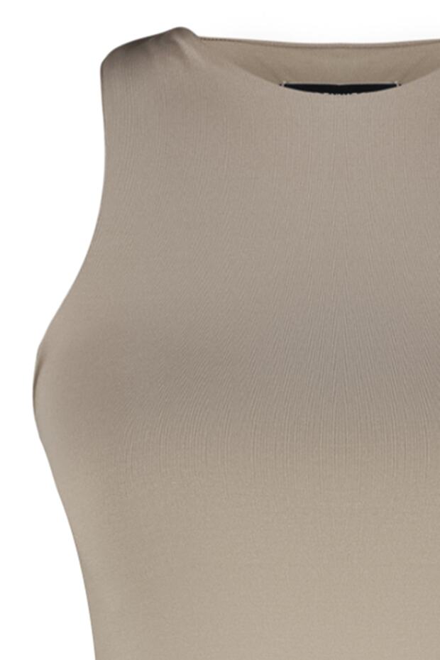 Vizon Halter Yaka Vücuda Oturan Esnek Alttan Çıtçıtlı Örme Body TWOSS20BD0044 - 11