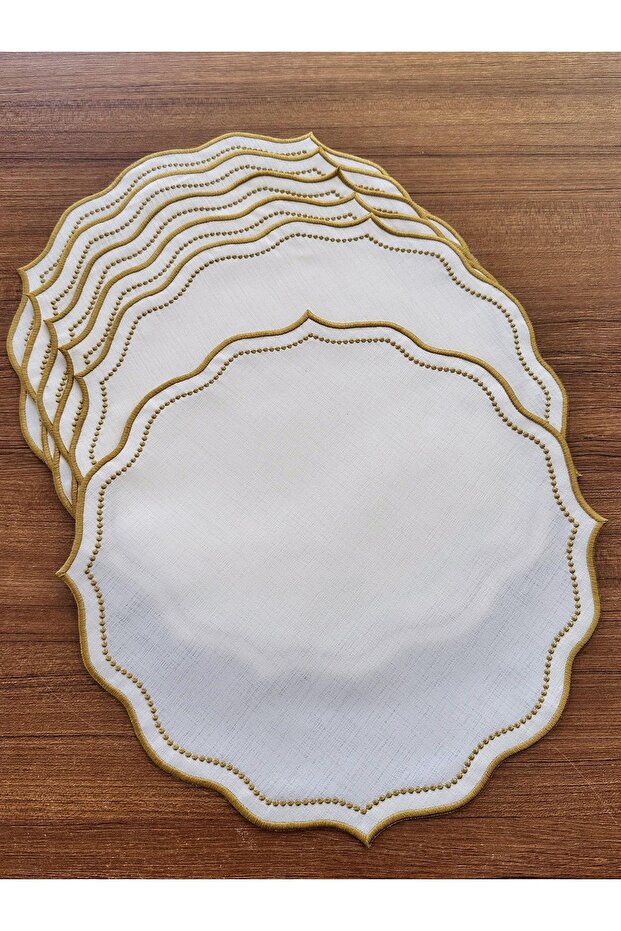 Carved Round 6-Piece Gold American Service