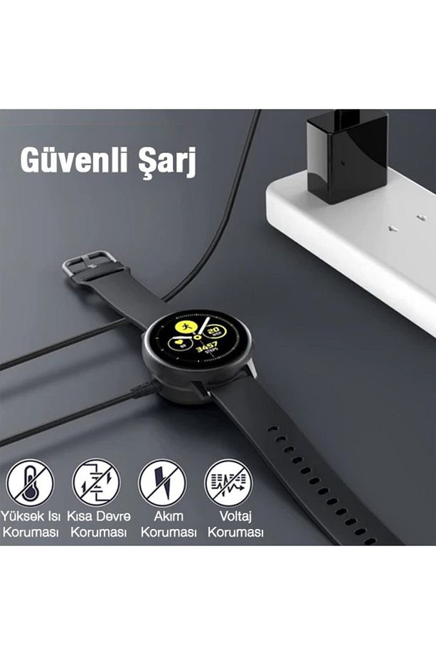 Galaxy Watch 5 Watch 5 Pro 4 Watch 3 Active R500 Active 2 Type-c Şarj Kablosu Siyah - 8