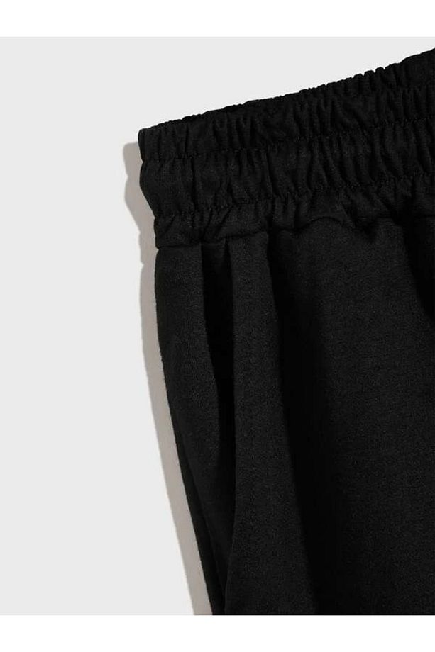 Unisex Siyah-Gri 2'Li Basic Penye Şort - 3