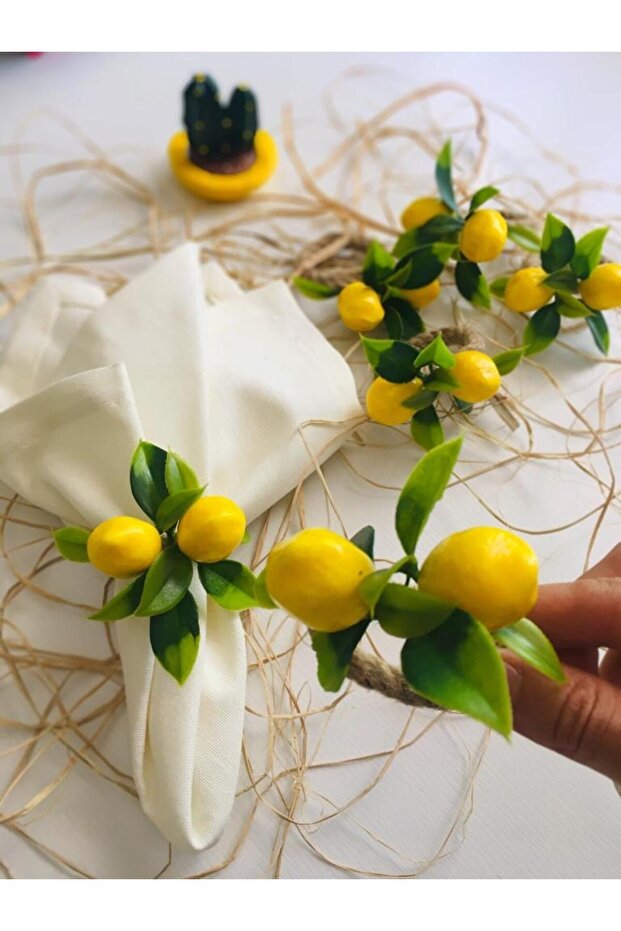 Lemon Cluster 12-Piece Napkin Ring - 2