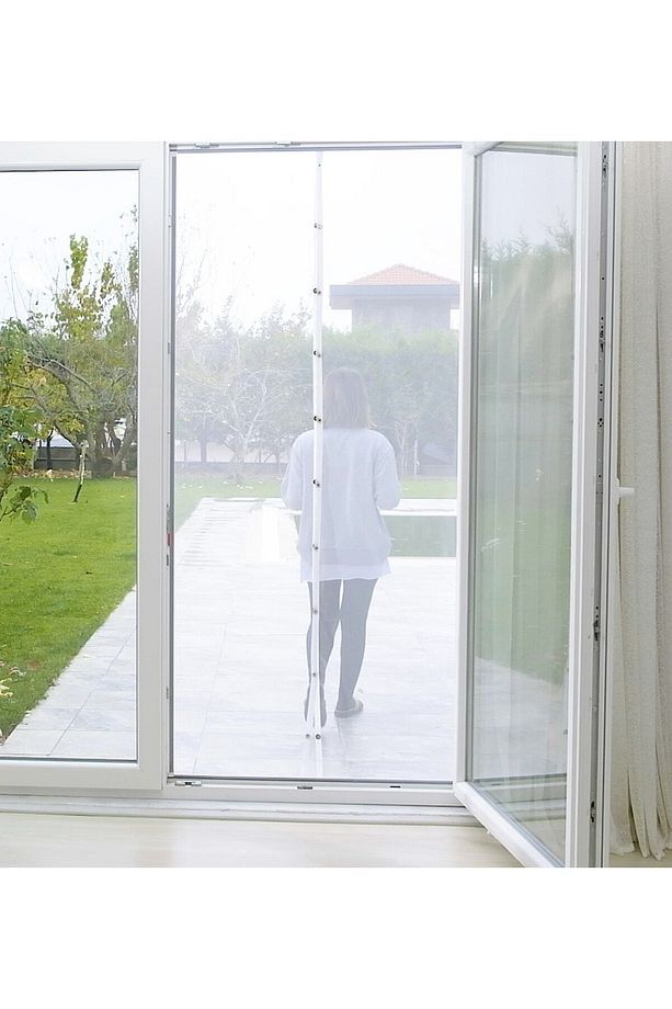 Beyaz Mıknatıslı Kapı Sinekliği 90x210 Cm Raptiyeli Ve Çiftbantlıdır - 1