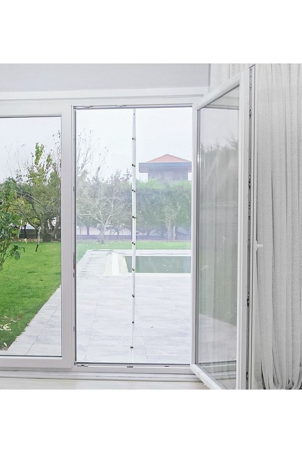 Beyaz Mıknatıslı Kapı Sinekliği 90x210 Cm Raptiyeli Ve Çiftbantlıdır - 2