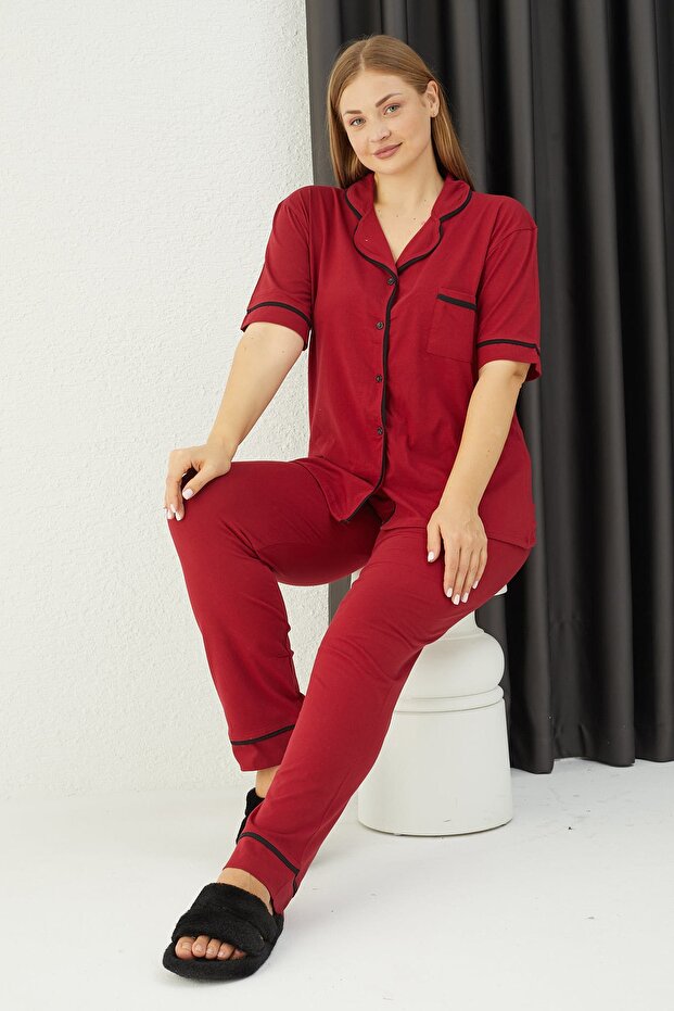 Battal Buttoned Pajama Set - 2