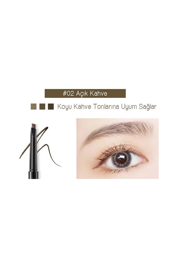Images Serisi Iki Uçlu Açılı Kaş Kalemi Ve Kaş Fırçası 0,4gr Açık Kahve - 3