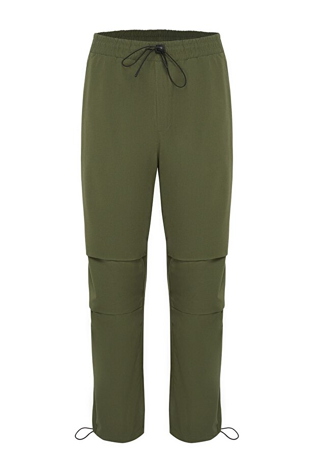 Haki Lastikli Beli Bağlamalı Jogger Fit Baggy Paraşüt Pantolon TMNSS23PL00045 - 7