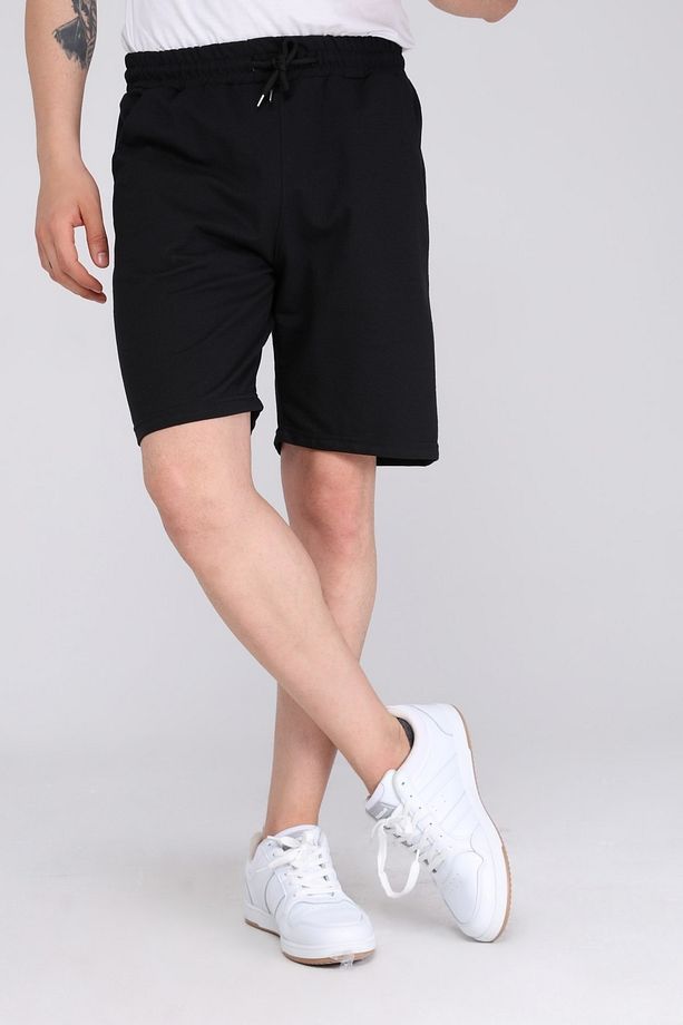 Erkek siyah Yazlık Oversize Spor Bermuda Şort - 6