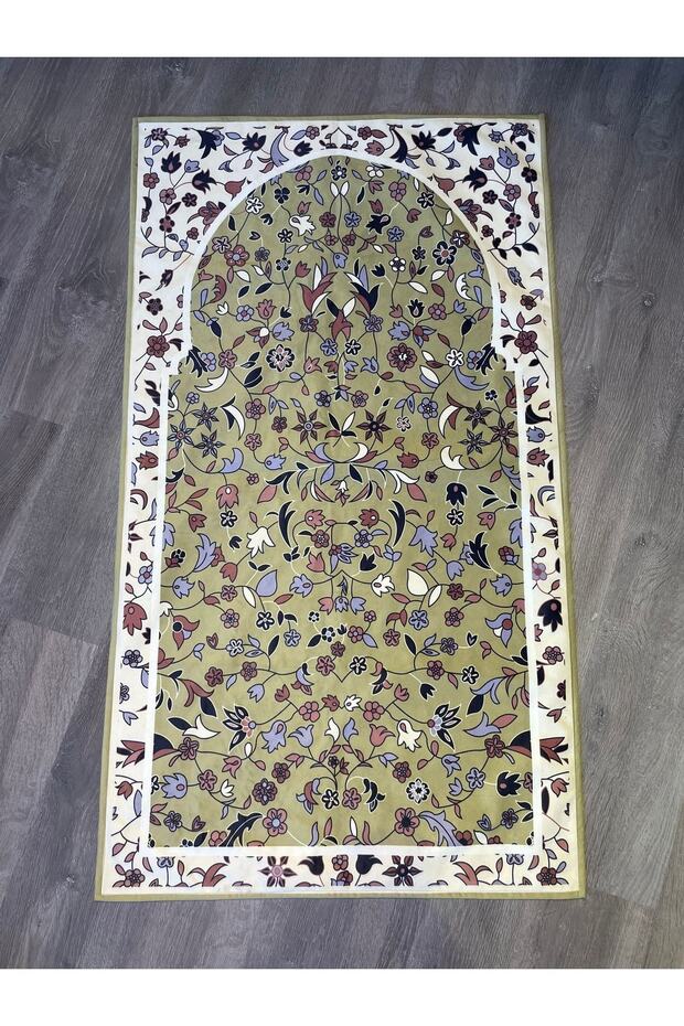 سجادة صلاة منقوشة بالزهور الخضراء 70x120