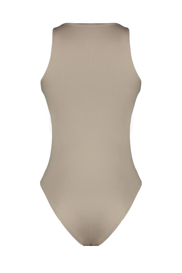 Vizon Halter Yaka Vücuda Oturan Esnek Alttan Çıtçıtlı Örme Body TWOSS20BD0044 - 12